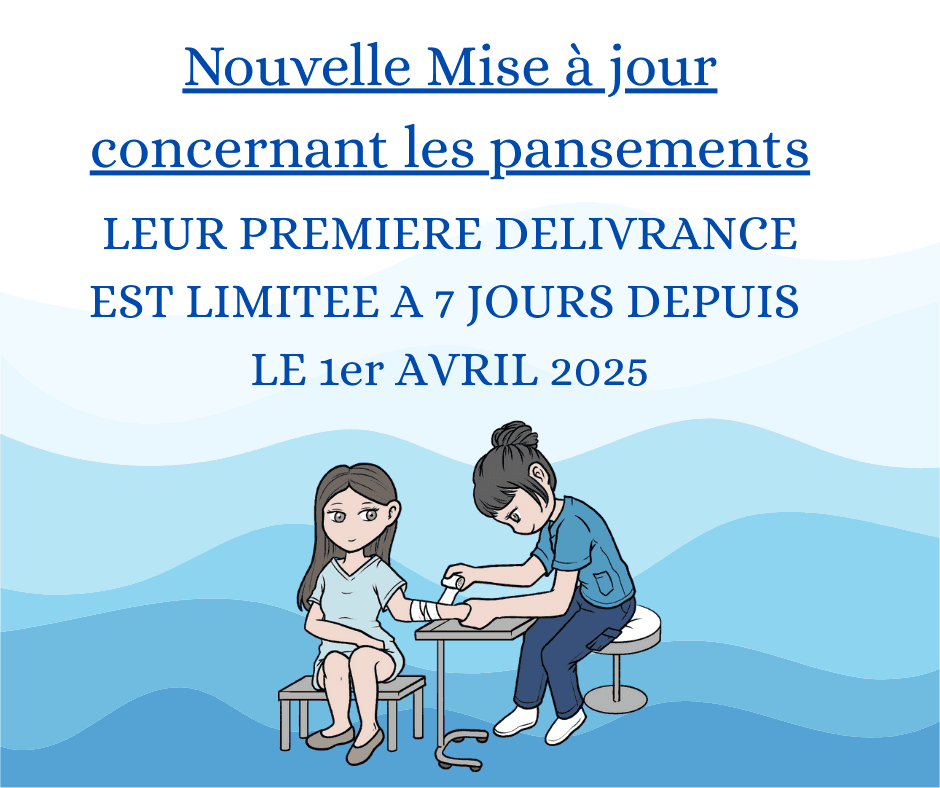 Première délivrance des pansements limitée à 7 jours depuis le 1er avril 2025